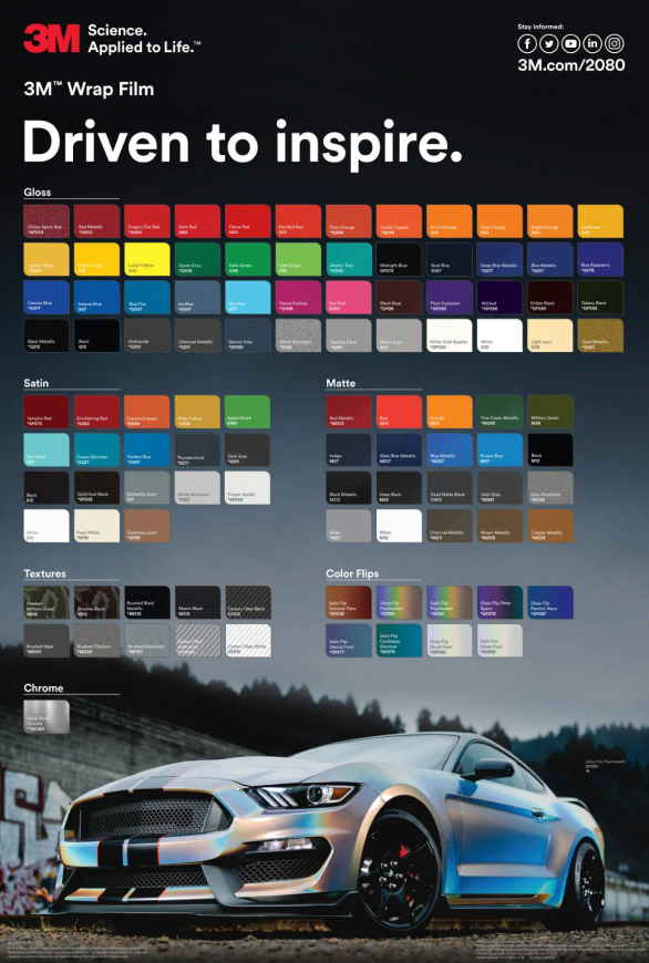 Kolory folii 2080 3M Perfectcolor Car Wrap Koszalin